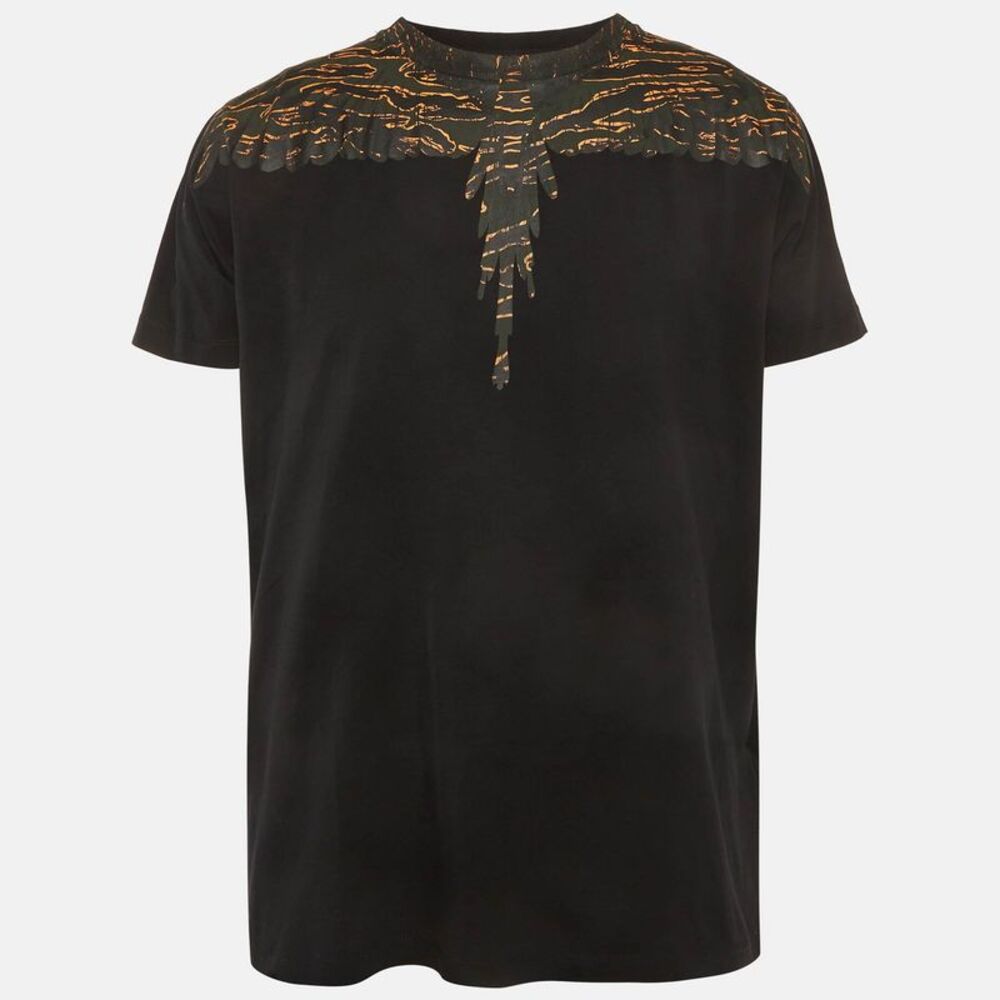 Marcelo Burlon X County Of Milan Black Wings Print Cotton Crewneck T-Shirt L